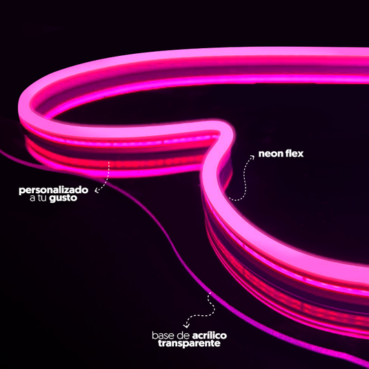Letrero Neon Lets Party Gigante 70x40cms